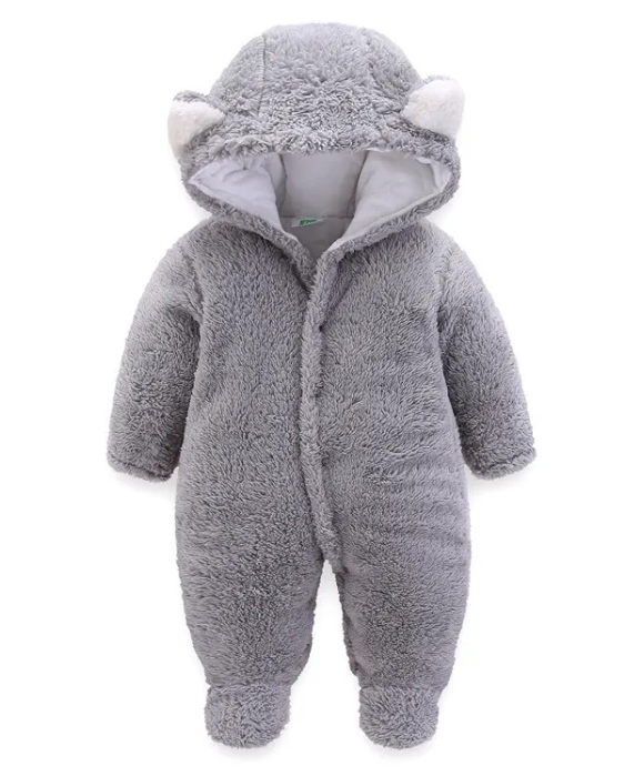 Baby Hooded Fleece Romper