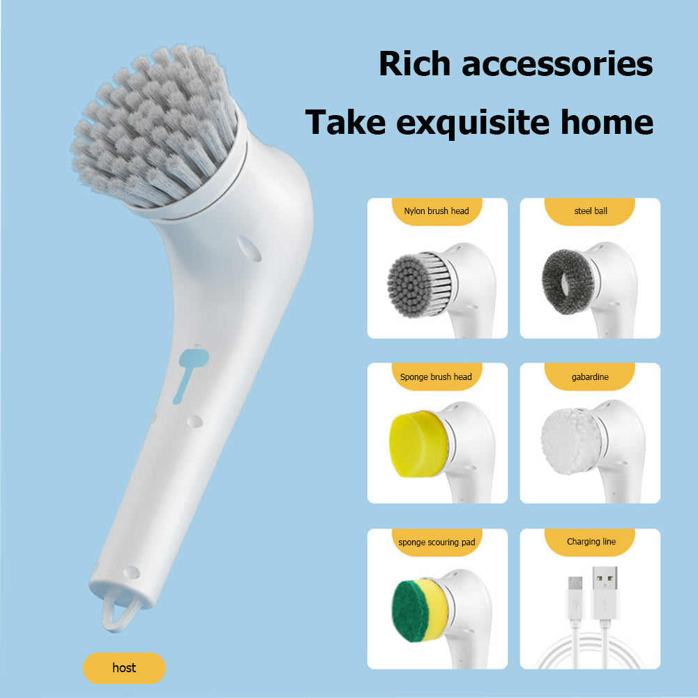 Electric Spin Scrubber – Cordless Cleaning Brush with 5 Heads
