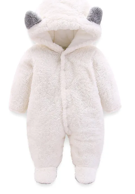 Baby Hooded Fleece Romper