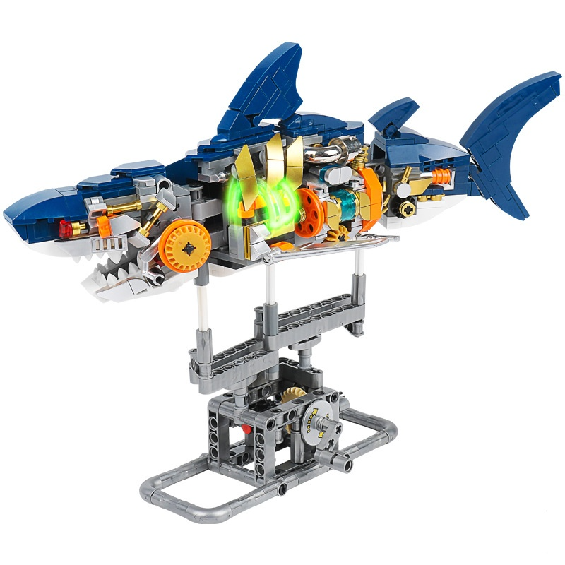 Mechanical Shark Building Set with Lights