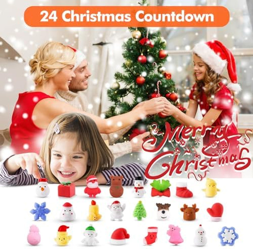 Christmas Squishies Advent Calendar 2025 Mochi Squishy Advent Calendar Christmas Countdown Calendar 24 Pieces Cute Mochi Squishy Toy - Party Favors Toys Xmas Gifts Advent Traditional Gifts Ideas