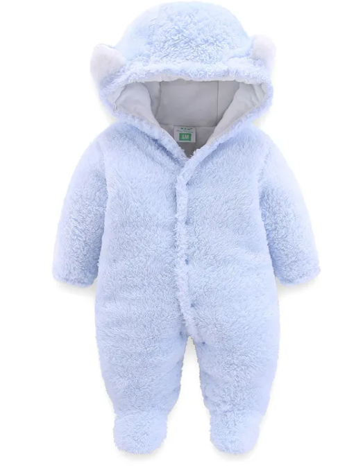 Baby Hooded Fleece Romper