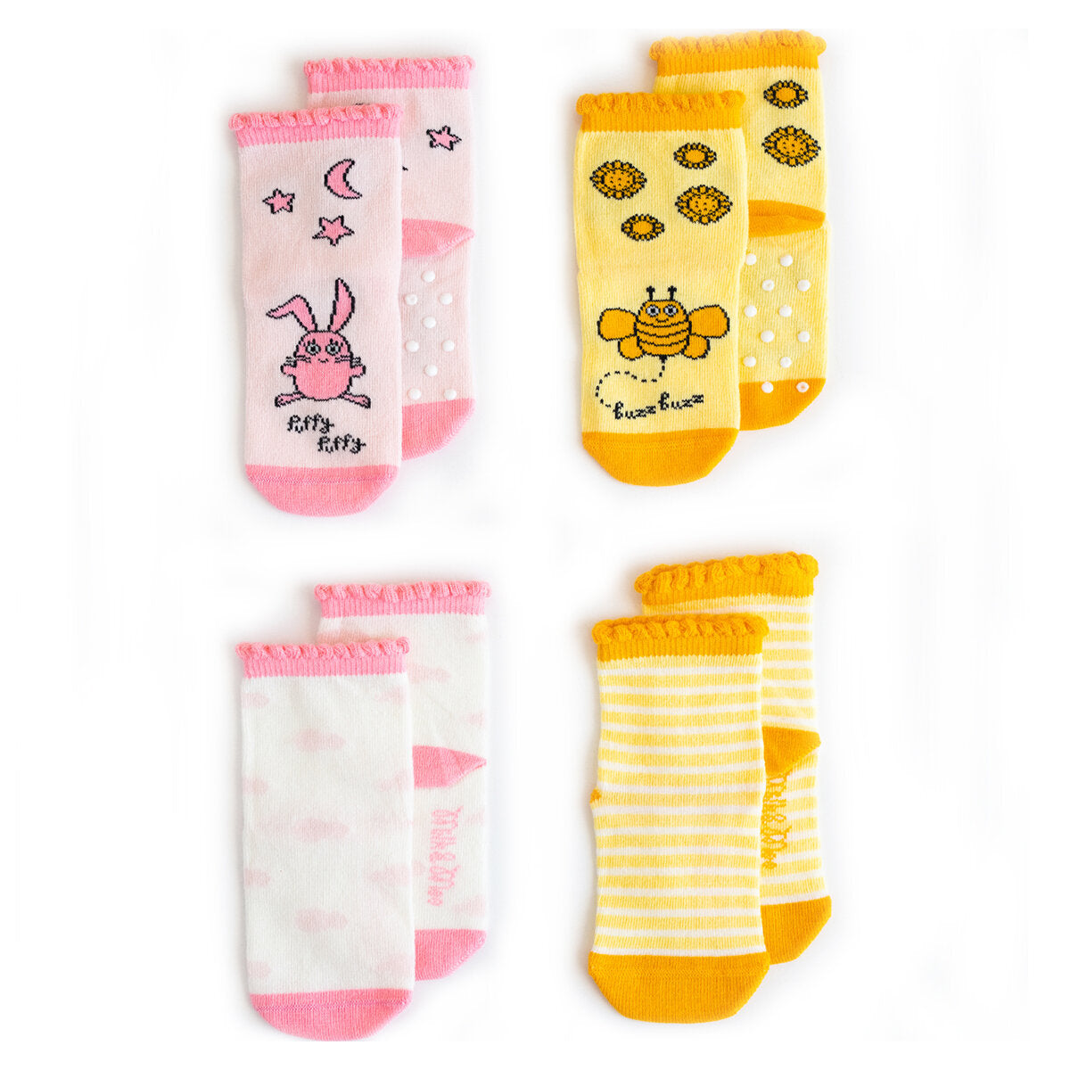 Milk&Moo Buzzy Bee & Chancin Baby Sock Set, 12–24 Months