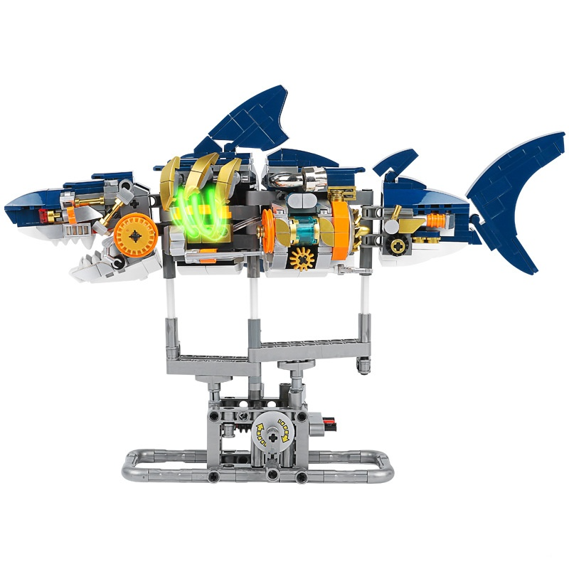 Mechanical Shark Building Set with Lights