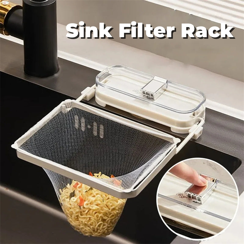 Sink Strainer & Filter Rack – Disposable Drain Filter with Suction Cup Mount