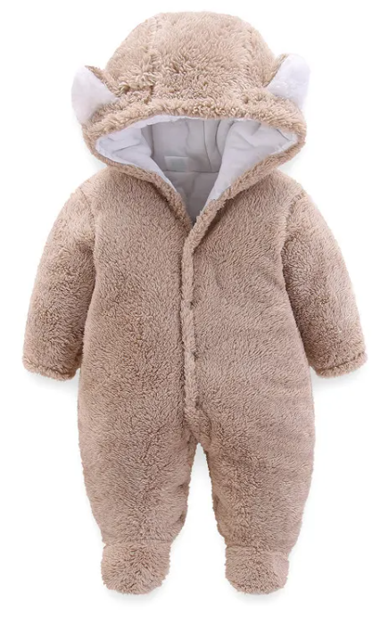 Baby Hooded Fleece Romper