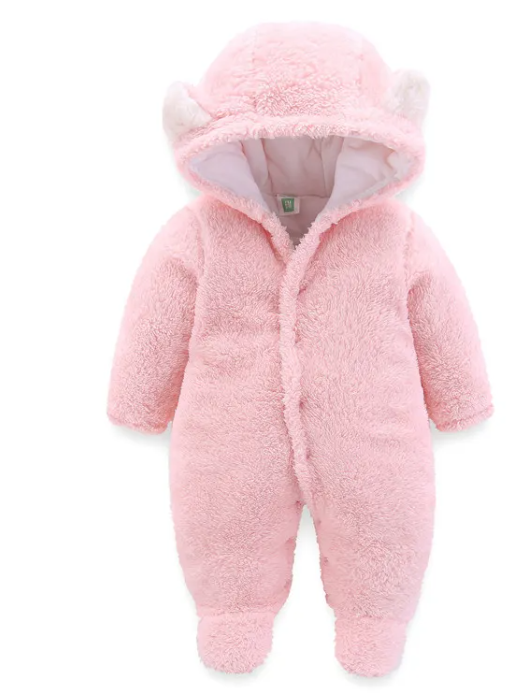 Baby Hooded Fleece Romper